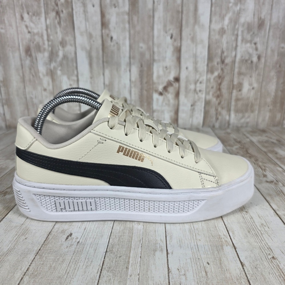 Puma Women's‎ Platform Sneakers Casual Shoes Size 8.5 Cream Black Accent